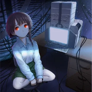 🤎 emoji ⌜ Lain 🤎🌐 ⌟  ᨒ @KurumiFan ⛩️ Telegram sticker 17 of 120