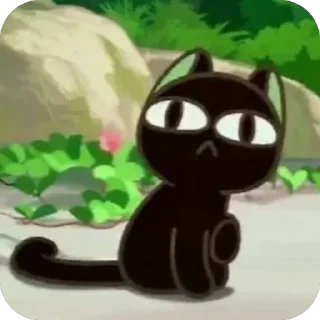 🫥 emoji HEI THE CAT ⋮ 🖤 Telegram sticker 24 of 68