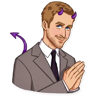 😈 emoji Ryan Gosling Telegram sticker 9 of 22
