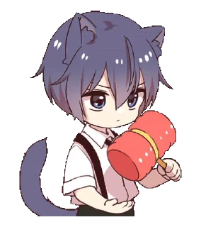 🔨 emoji Gurizinho de capuz de gato preto - @oneesanstickers Telegram sticker 9 of 24
