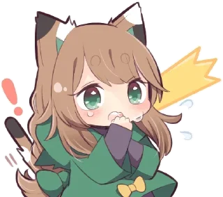 😳 emoji Gatinha de roupa verde - @oneesanstickers Telegram sticker 11 of 40