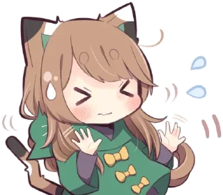 😣 emoji Gatinha de roupa verde - @oneesanstickers Telegram sticker 12 of 40