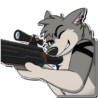 🔫 emoji Lucky the Wolf Telegram sticker 9 of 43