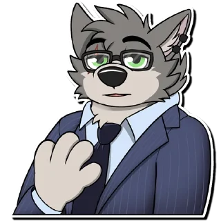 🧐 emoji Lucky the Wolf Telegram sticker 16 of 43