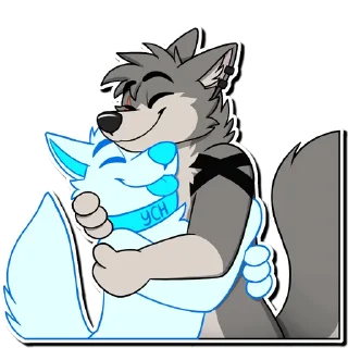 🤗 emoji Lucky the Wolf Telegram sticker 11 of 43