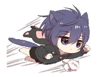 💨 emoji Gurizinho de capuz de gato preto - @oneesanstickers Telegram sticker 15 of 24