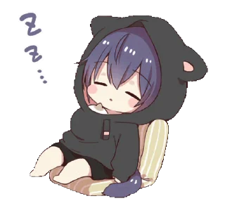 😴 emoji Gurizinho de capuz de gato preto - @oneesanstickers Telegram sticker 6 of 24