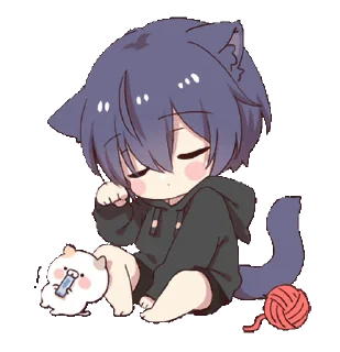 😸 emoji Gurizinho de capuz de gato preto - @oneesanstickers Telegram sticker 13 of 24