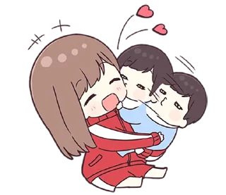 🥰 emoji Guria de abrigo com bebê - @oneesanstickers Telegram sticker 15 of 40