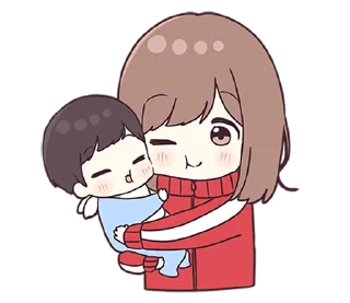 😊 emoji Guria de abrigo com bebê - @oneesanstickers Telegram sticker 17 of 40