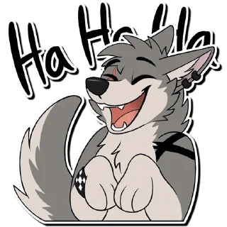 😂 emoji Lucky the Wolf Telegram sticker 7 of 43