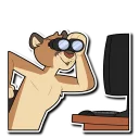 😮 emoji Mountain Lion Telegram sticker 17 of 120
