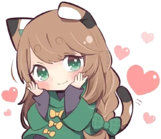 🥰 emoji Gatinha de roupa verde - @oneesanstickers Telegram sticker 2 of 40