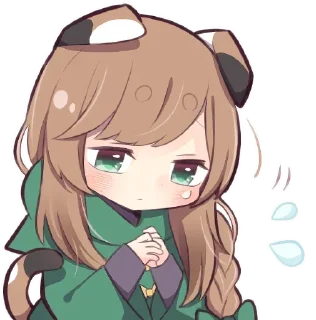 😔 emoji Gatinha de roupa verde - @oneesanstickers Telegram sticker 10 of 40