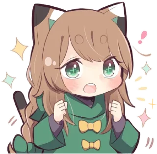 ☺️ emoji Gatinha de roupa verde - @oneesanstickers Telegram sticker 1 of 40