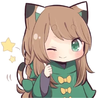 👍 emoji Gatinha de roupa verde - @oneesanstickers Telegram sticker 22 of 40
