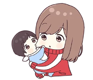 👶 emoji Guria de abrigo com bebê - @oneesanstickers Telegram sticker 11 of 40