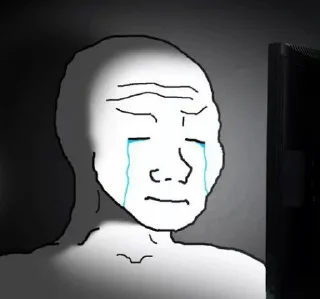 😭 emoji Wojak, The Feels Guy Telegram sticker 18 of 120