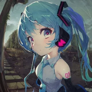 🤨 emoji Hatsune Miku Telegram sticker 14 of 31