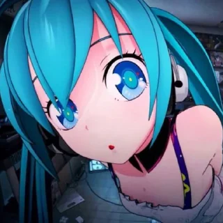 😮 emoji Hatsune Miku Telegram sticker 10 of 31