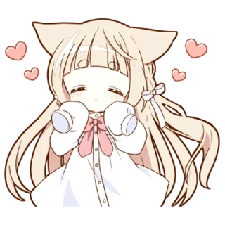 🥰 emoji Милашка тян @nyasticks (补档) Telegram sticker 17 of 36