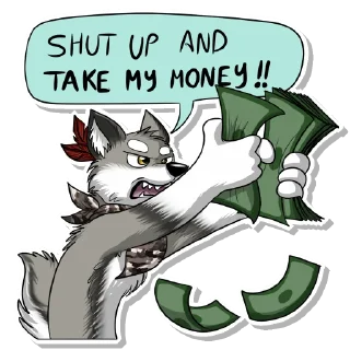 💵 emoji Wulfer Wolf Telegram sticker 16 of 97