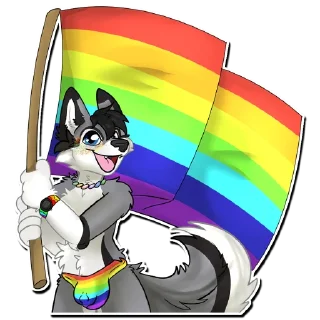 🏳️‍🌈 emoji Huskers Husky Telegram sticker 5 of 119