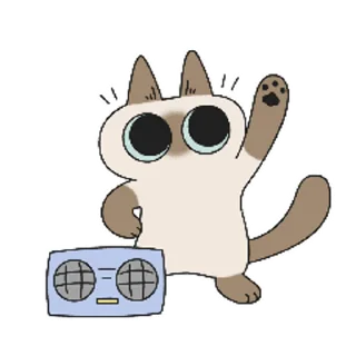 🔉 emoji Siamese Cat Azuki 2 Telegram sticker 9 of 16