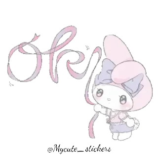 🐰 emoji My Melody pastel @Mycute_stickers Telegram sticker 22 of 25