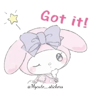🐰 emoji My Melody pastel @Mycute_stickers Telegram sticker 23 of 25