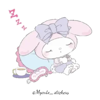 🐰 emoji My Melody pastel @Mycute_stickers Telegram sticker 10 of 25