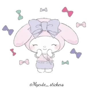 🐰 emoji My Melody pastel @Mycute_stickers Telegram sticker 14 of 25