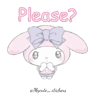 🐰 emoji My Melody pastel @Mycute_stickers Telegram sticker 18 of 25