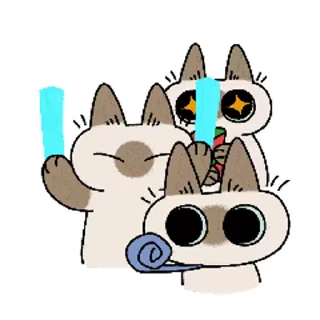 🎉 emoji Siamese Cat Azuki 2 Telegram sticker 13 of 16
