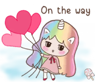 🦄 emoji Uni girl in love @Mycute_stickers Telegram sticker 12 of 31