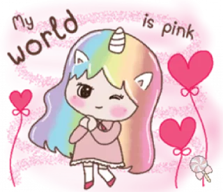 🦄 emoji Uni girl in love @Mycute_stickers Telegram sticker 8 of 31