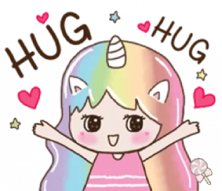 🦄 emoji Uni girl in love @Mycute_stickers Telegram sticker 7 of 31