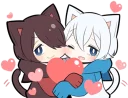 💙 emoji Black Kitten & White Kitten Telegram sticker 12 of 36