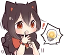 💡 emoji Black Kitten Girl Telegram sticker 18 of 41