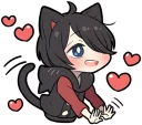 😍 emoji Black Kitten (3) Telegram sticker 16 of 120