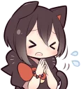 🙏 emoji Black Kitten Girl Telegram sticker 12 of 41