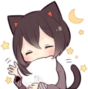 🌙 emoji Black Kitten Girl Telegram sticker 7 of 41
