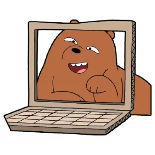 😏 emoji Grizzly (We Bare Bears) Telegram sticker 5 of 19