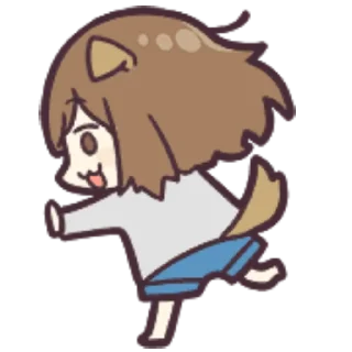 😆 emoji Dog girl Chibi Fuhrer Telegram sticker 23 of 42