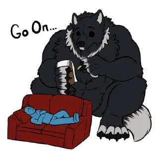 🛋 emoji BuffWolf The Emotional Support Werewolf Telegram sticker 11 of 13