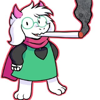 🚬 emoji Ralsei Telegram sticker 22 of 39