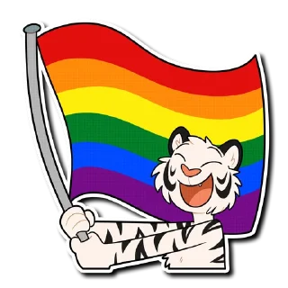🏳️‍🌈 emoji White Tiger 2 Telegram sticker 13 of 51
