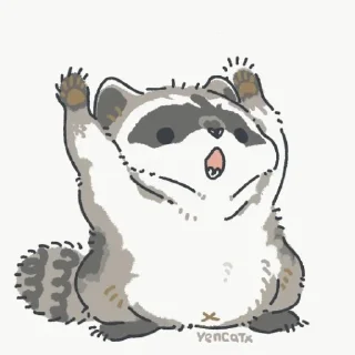 Sticker from Raccoon, by Yencatx