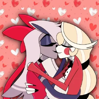👩‍❤️‍👩 emoji Hazbin Hotel Telegram sticker 18 of 120