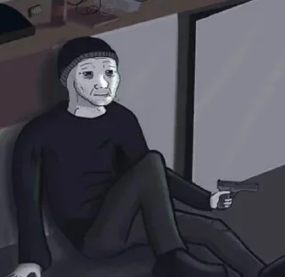 🔫 emoji Wojak, The Feels Guy Telegram sticker 6 of 120